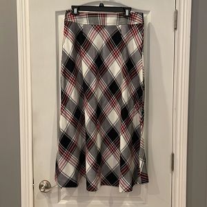 EUC long plaid skirt, size 10
